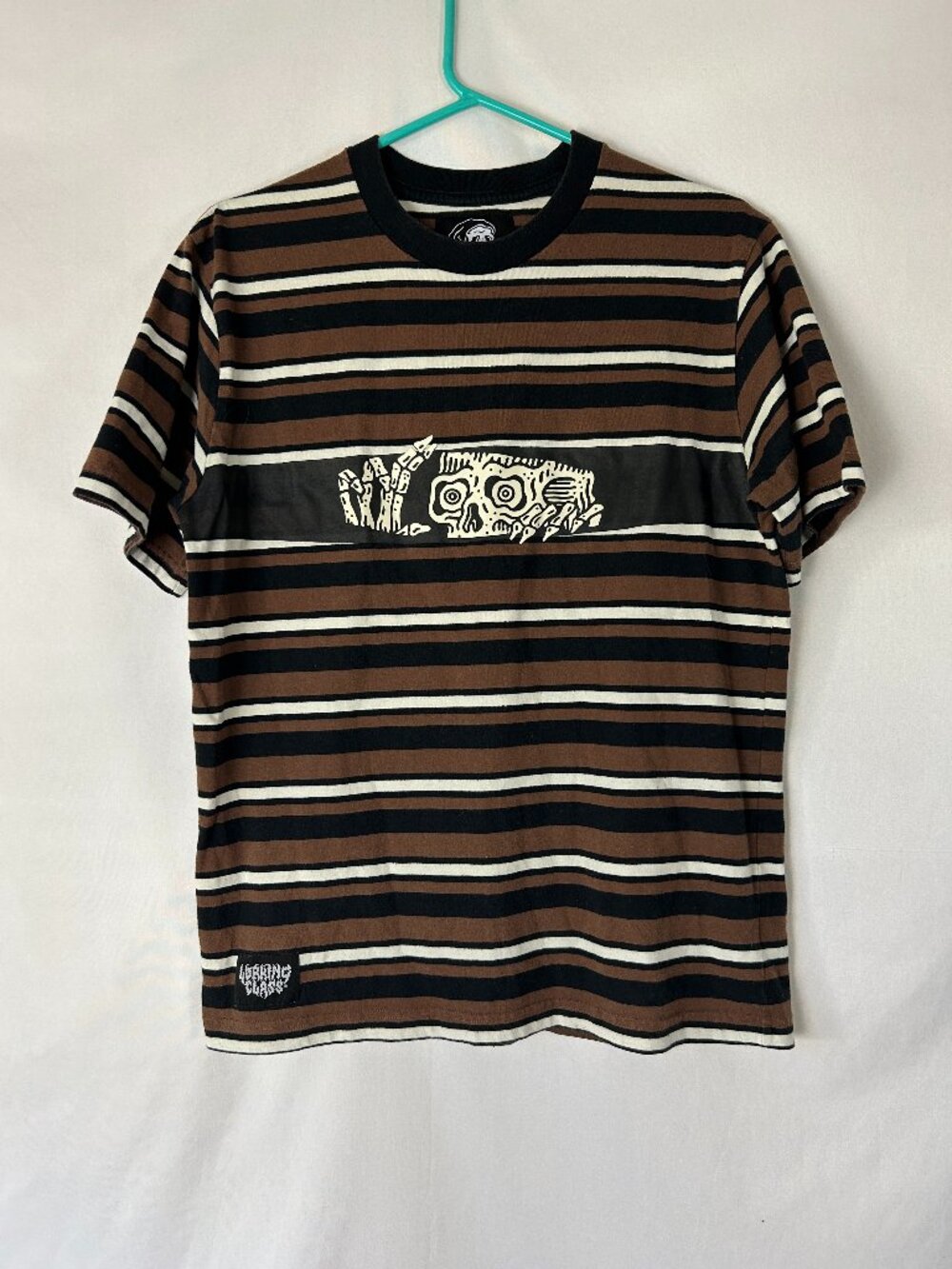 Lurking Class Peeking Skeleton T Shirt Striped Men's S